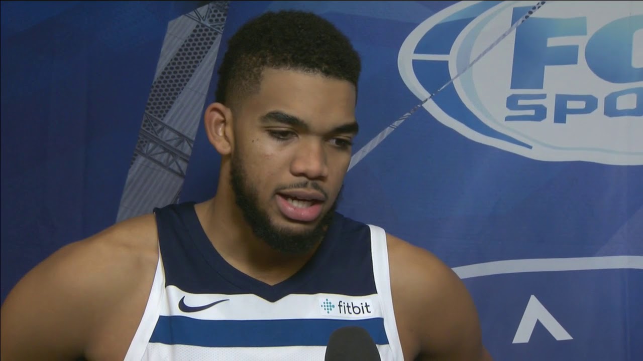 KAT on Target Center atmosphere during Wolves home opener