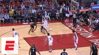 James Harden dribbles Josh Jackson to